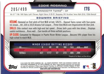 2015 Bowman Chrome - Refractors #176 Eddie Rosario Back