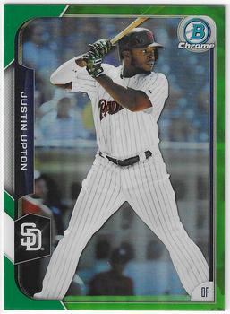 2015 Bowman Chrome - Green Refractors #19 Justin Upton Front