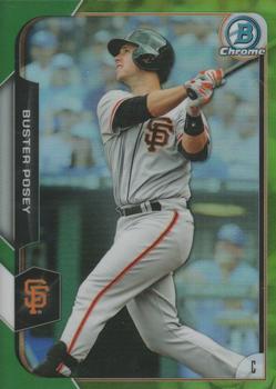 2015 Bowman Chrome - Green Refractors #100 Buster Posey Front