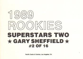 1989 Pacific Cards & Comics Rookies Superstars Two (unlicensed) #2 Gary Sheffield Back
