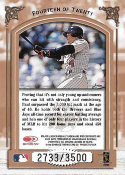1998 Leaf - Heading for the Hall #14 Paul Molitor Back