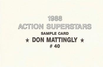 1988 Action Superstars Samples (unlicensed) #40 Don Mattingly Back
