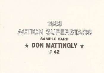 1988 Action Superstars Samples (unlicensed) #42 Don Mattingly Back
