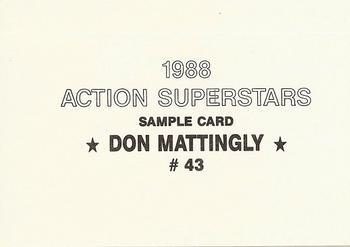 1988 Action Superstars Samples (unlicensed) #43 Don Mattingly Back