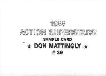 1988 Action Superstars Samples (unlicensed) #39 Don Mattingly Back