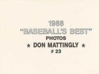 1988 Baseball's Best Photos (unlicensed) #23 Don Mattingly Back