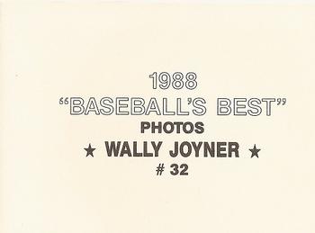 1988 Baseball's Best Photos (unlicensed) #32 Wally Joyner Back