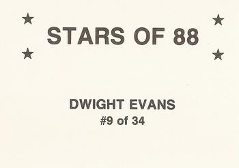 1988 Stars of '88 (unlicensed) #9 Dwight Evans Back