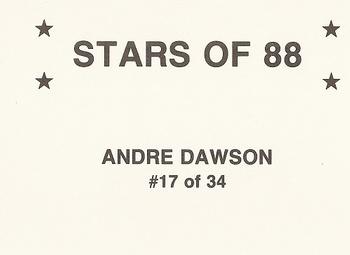 1988 Stars of '88 (unlicensed) #17 Andre Dawson Back
