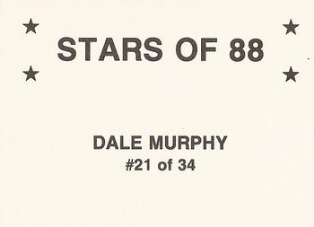 1988 Stars of '88 (unlicensed) #21 Dale Murphy Back