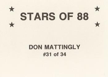 1988 Stars of '88 (unlicensed) #31 Don Mattingly Back