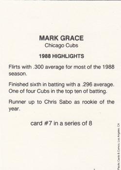1989 Pacific Cards & Comics American Flag Series I (unlicensed) #7 Mark Grace Back