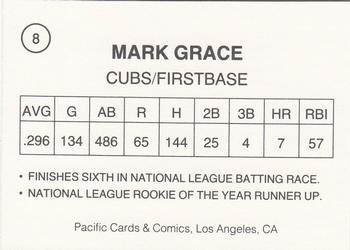1989 Pacific Cards & Comics American Flag Series II (unlicensed) #8 Mark Grace Back