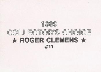 1989 Collector's Choice (unlicensed) #11 Roger Clemens Back