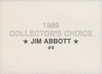 1989 Collector's Choice (unlicensed) #4 Jim Abbott Back