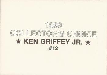 1989 Collector's Choice (unlicensed) #12 Ken Griffey Jr. Back