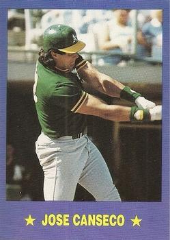 1989 Pacific Cards & Comics Action Superstars Series One (unlicensed) #1 Jose Canseco Front