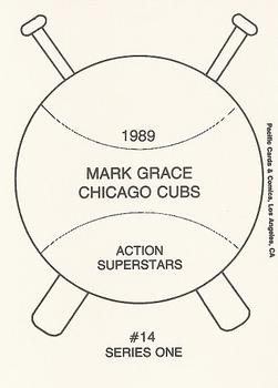 1989 Pacific Cards & Comics Action Superstars Series One (unlicensed) #14 Mark Grace Back