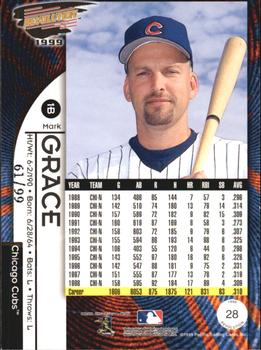 1999 Pacific Revolution - Shadow Series #28 Mark Grace  Back