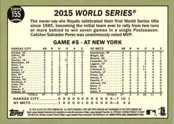 2016 Topps Heritage #155 The Winners Celebrate Back