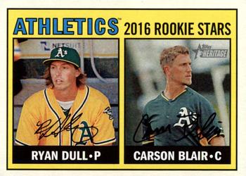 2016 Topps Heritage #172 Athletics 2016 Rookie Stars (Ryan Dull / Carson Blair) Front