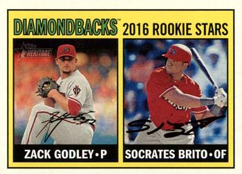 2016 Topps Heritage #179 Diamondbacks 2016 Rookie Stars (Zack Godley / Socrates Brito) Front