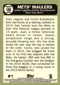 2016 Topps Heritage #186 Mets Maulers (Juan Lagares / Curtis Granderson) Back