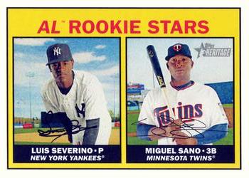 2016 Topps Heritage #190 Luis Severino / Miguel Sano Front