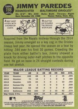 2016 Topps Heritage #198 Jimmy Paredes Back