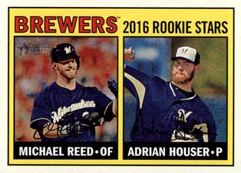 2016 Topps Heritage #259 Brewers 2016 Rookie Stars (Michael Reed / Adrian Houser) Front