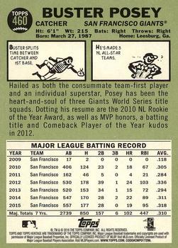2016 Topps Heritage #460 Buster Posey Back
