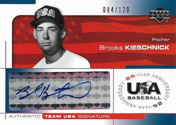 2004 Upper Deck USA 25th Anniversary - Signatures Blue Ink #KIES Brooks Kieschnick Front