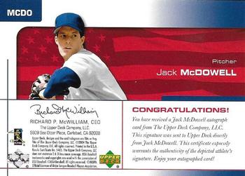 2004 Upper Deck USA 25th Anniversary - Signatures Blue Ink #MCDO Jack McDowell Back