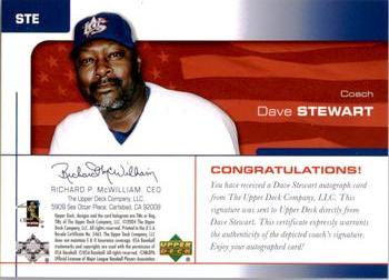 2004 Upper Deck USA 25th Anniversary - Signatures Blue Ink #STE Dave Stewart Back