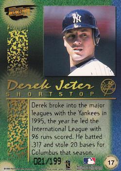 1999 Pacific Revolution - Tripleheader Tiers #17 Derek Jeter  Back