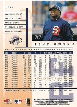 1998 Leaf Rookies & Stars #33 Tony Gwynn Back