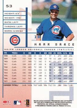 1998 Leaf Rookies & Stars #53 Mark Grace Back