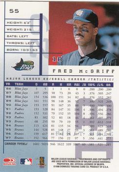 1998 Leaf Rookies & Stars #55 Fred McGriff Back