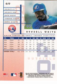 1998 Leaf Rookies & Stars #69 Rondell White Back