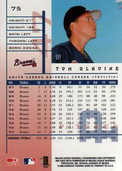 1998 Leaf Rookies & Stars #75 Tom Glavine Back