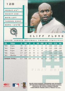 1998 Leaf Rookies & Stars #128 Cliff Floyd Back