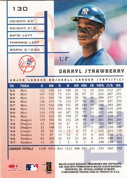 1998 Leaf Rookies & Stars #130 Darryl Strawberry Back