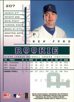 1998 Leaf Rookies & Stars #207 Ben Ford Back