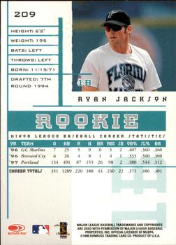 1998 Leaf Rookies & Stars #209 Ryan Jackson Back
