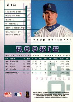 1998 Leaf Rookies & Stars #212 Dave Dellucci Back