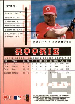 1998 Leaf Rookies & Stars #233 Damian Jackson Back