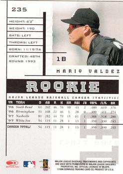 1998 Leaf Rookies & Stars #235 Mario Valdez Back