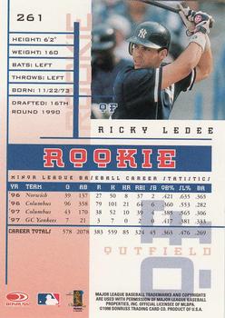 1998 Leaf Rookies & Stars #261 Ricky Ledee Back