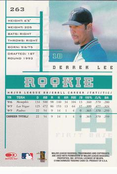 1998 Leaf Rookies & Stars #263 Derrek Lee Back