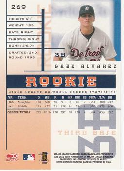 1998 Leaf Rookies & Stars #269 Gabe Alvarez Back